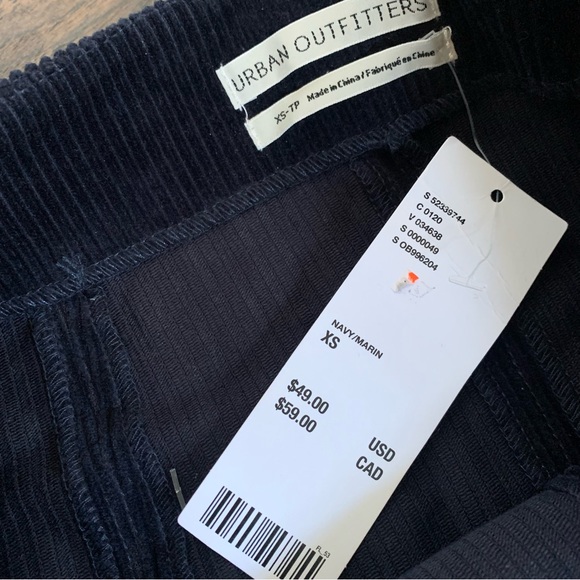 Urban Outfitters | NWT Franny high waist corduroy mini skirt in navy blue sz XS - Picture 7 of 8